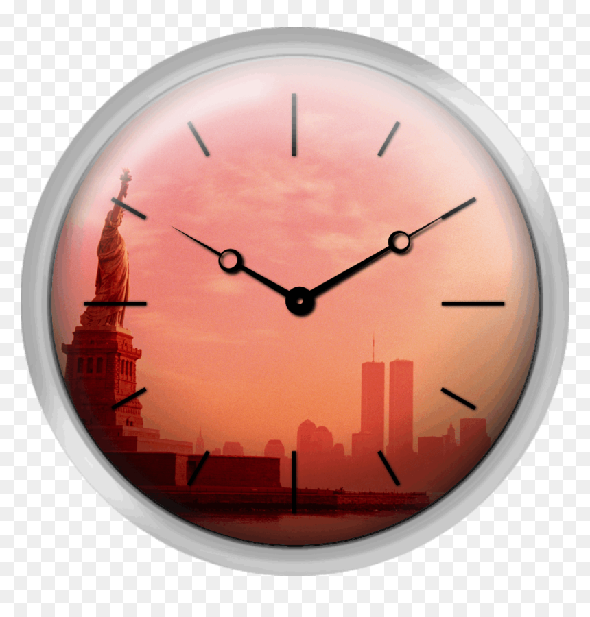 Usa New York City Statue Of Liberty City Skyline Toned - Sunset Clocks, HD Png Download - nyc skyline png