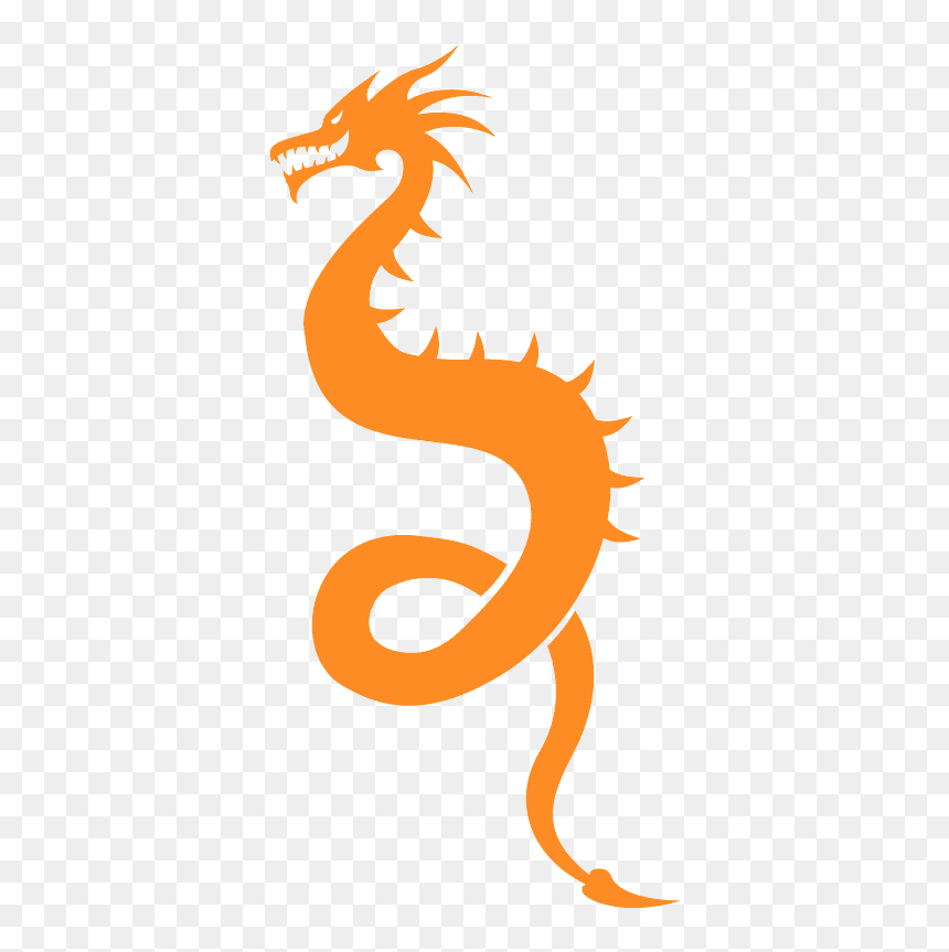 Chinese Outline Dragon Drawing, HD Png Download - dragon silhouette png