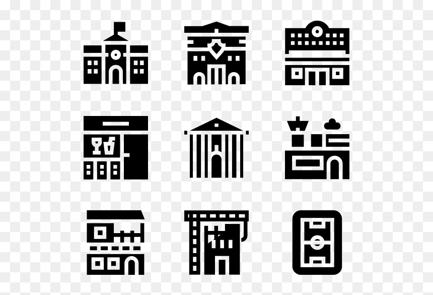 Types Of Houses Clipart Black And White, HD Png Download - building vector icon png