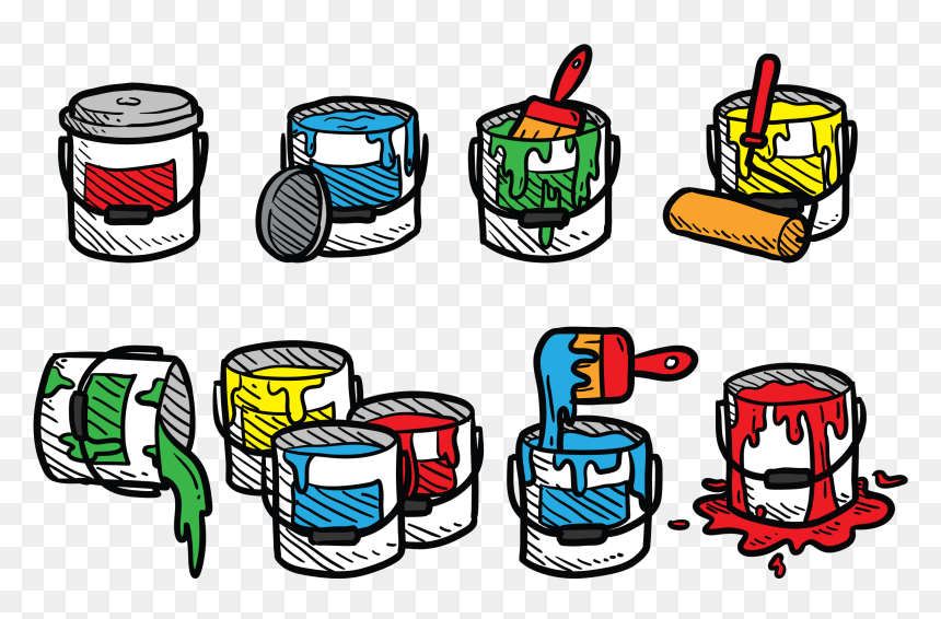 Paint Pot Icons Vector - Pote De Tinta Desenho, HD Png Download - paint streak png