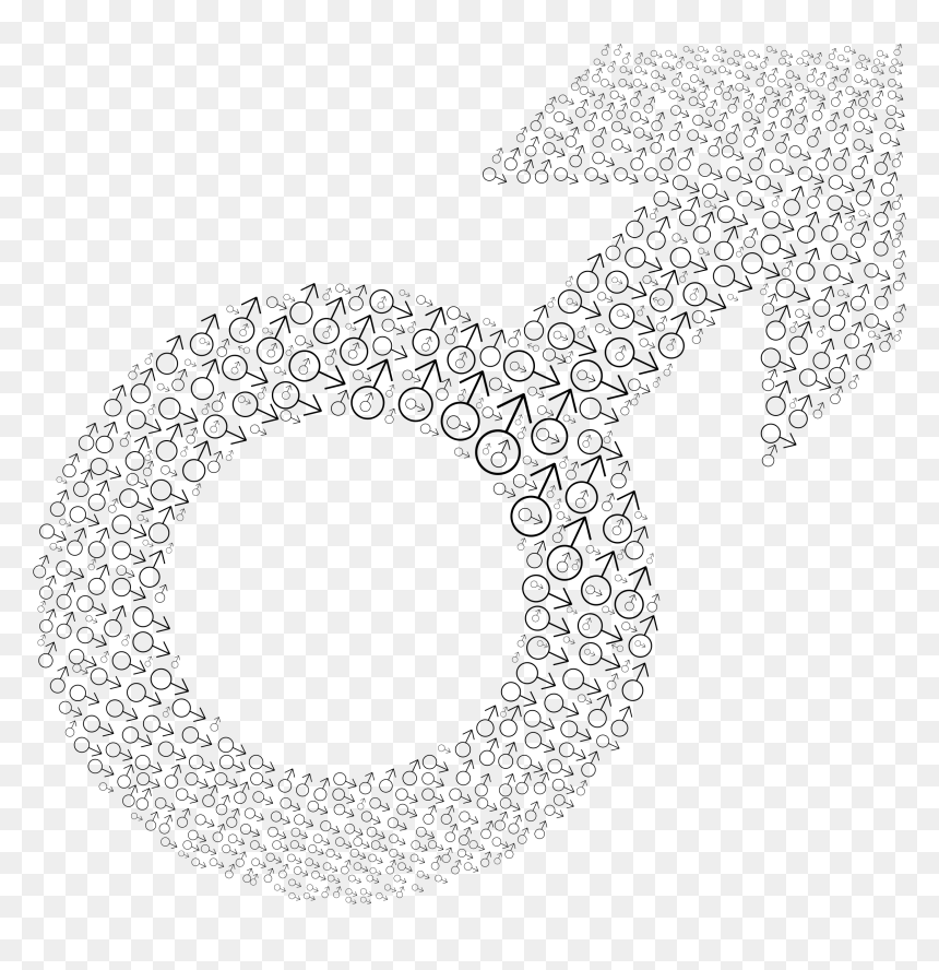 Male Symbol Fractal Black Clip Arts - Gender Symbol, HD Png Download - male symbol png
