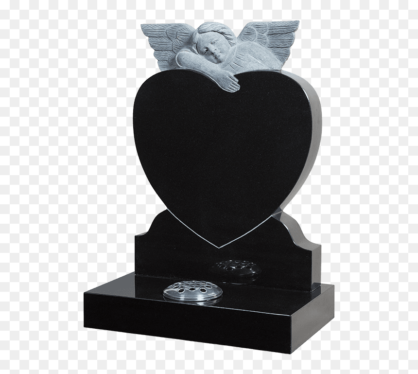 Heart Headstone With Angel, HD Png Download - gravestone png