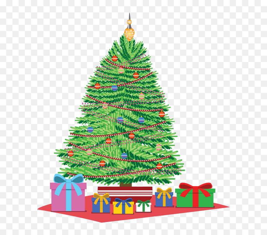 Christmas Tree With Presents Clipart , Png Download - Christmas Holiday Clip Art Trees With Presents, Transparent Png - christmas tree clip art png