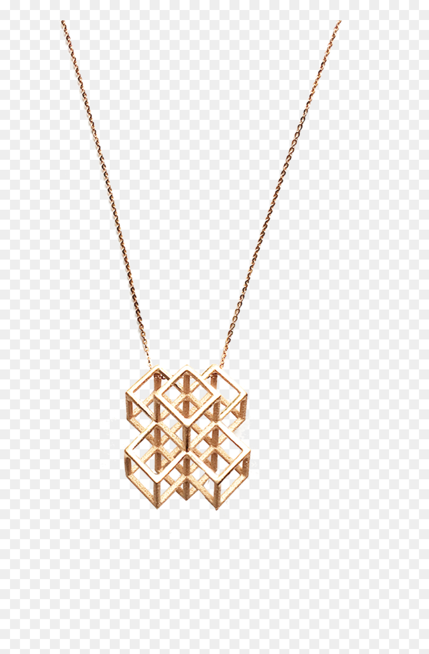 Lpj Grid Cluster Necklace Rose Gold - Pendant, HD Png Download - jewellery necklace png