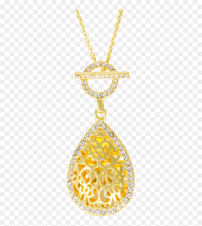 Amelia Yellow Gold Front - Italian Design Chain Pendant, HD Png Download - jewellery necklace png