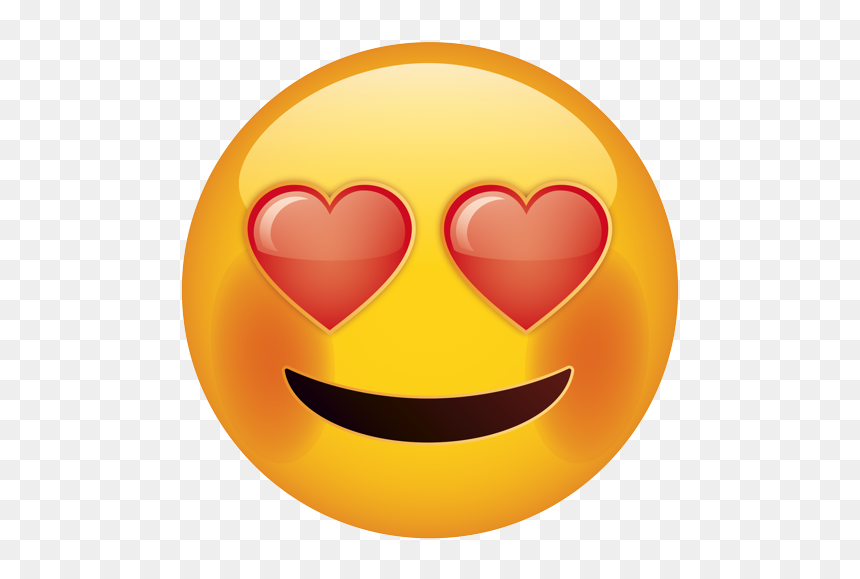 Smiley, HD Png Download - heart eye emoji png