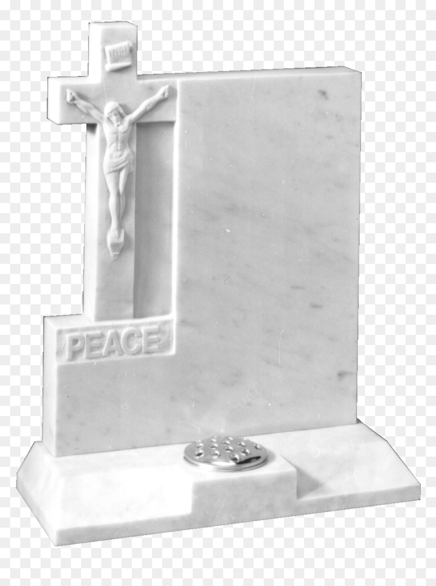 Hand Carved Cross And "jesus - Headstone, HD Png Download - gravestone png