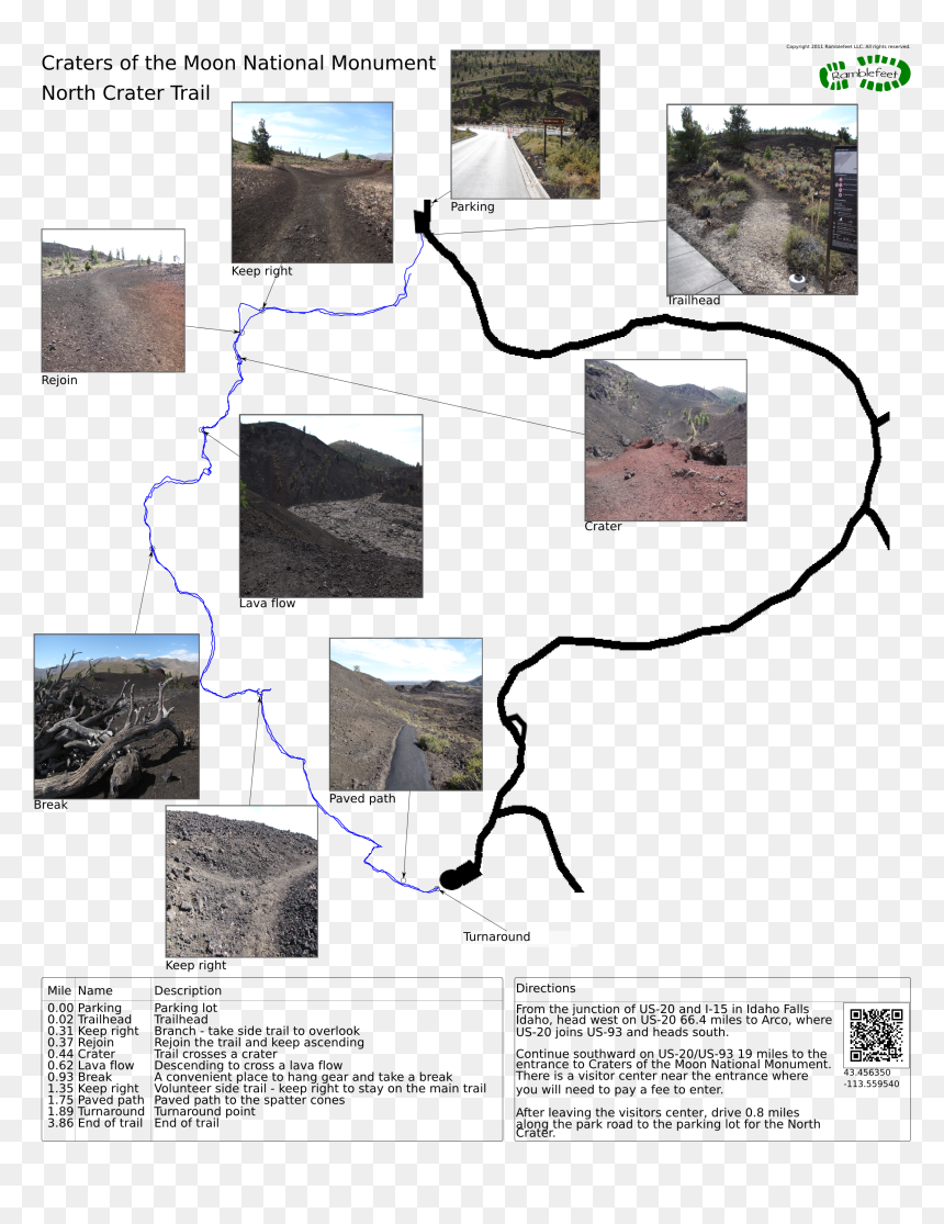 North Crater Trail - Craters Of The Moon North Crater Trail, HD Png Download - crater png