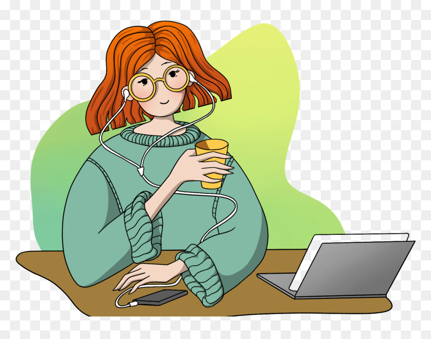 Sitting, HD Png Download - girl with laptop png