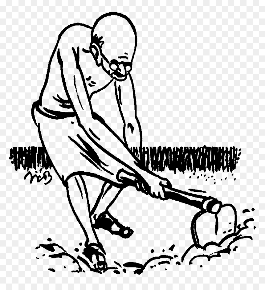 Farmer Drawing At Getdrawings - Gandhiji As A Farmer, HD Png Download - indian farmer png
