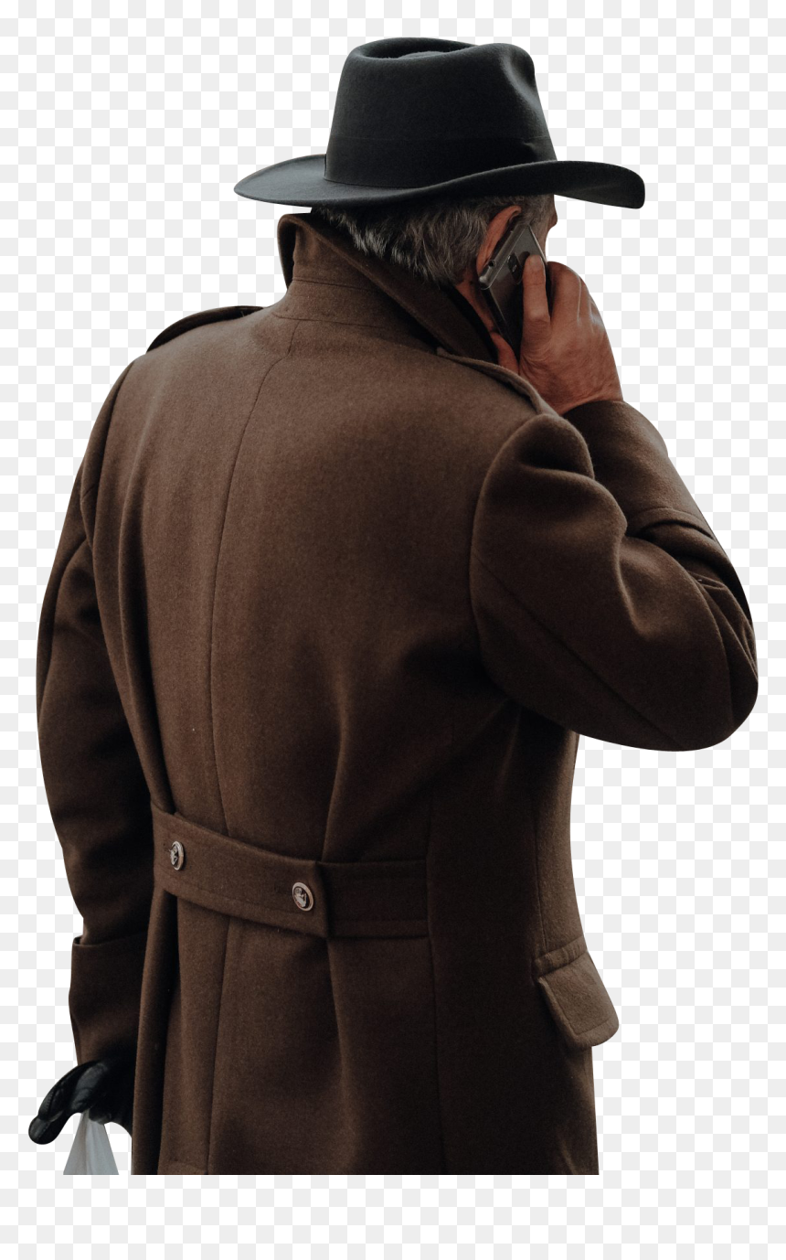 Man In Brown Jacket Backside - Man In Jacket Transparent Background, HD Png Download - person sitting in chair back view png