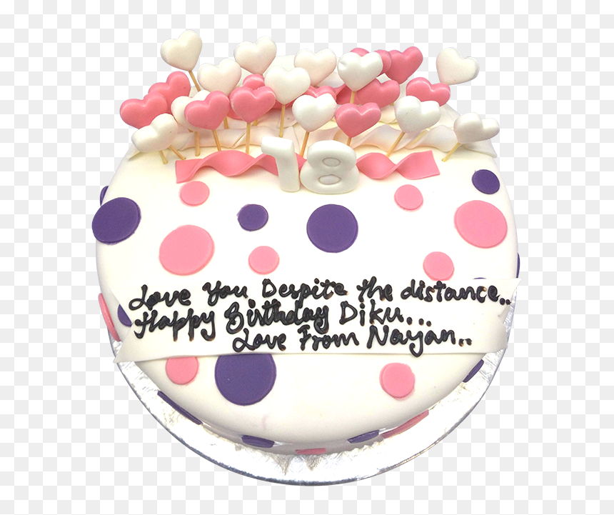 Birthday Cake With Tiny Little Hearts - Birthday Cake, HD Png Download - birthday cakes png