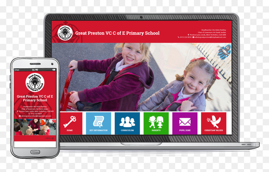 Responsive School Website Design - Iphone, HD Png Download - responsive website png