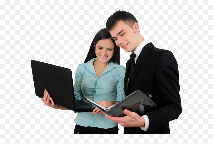 Aboutus Man Woman - Business Man And Woman Png, Transparent Png - girl with laptop png