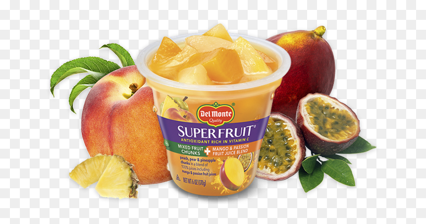 Superfruit® Mixed Fruit Chunks In Mango & Passion Fruit - Blue, HD Png Download - mango juice png
