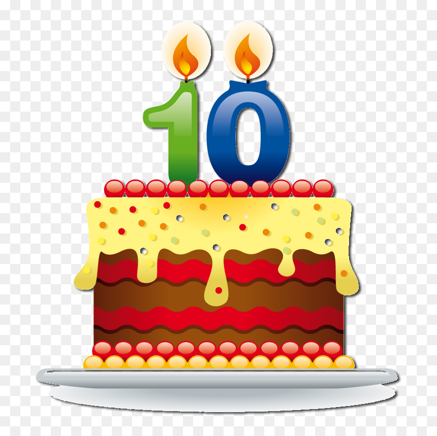 Happy Birthday Cake Clipart Picture Transparent Happy - 10 Birthday Cake Png, Png Download - birthday cakes png