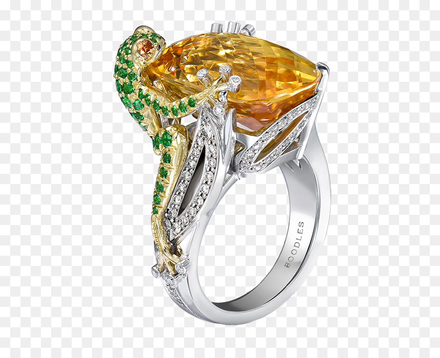 270 Boodles Citrine Frog Transparent Small - Ring, HD Png Download - indian jewellery png