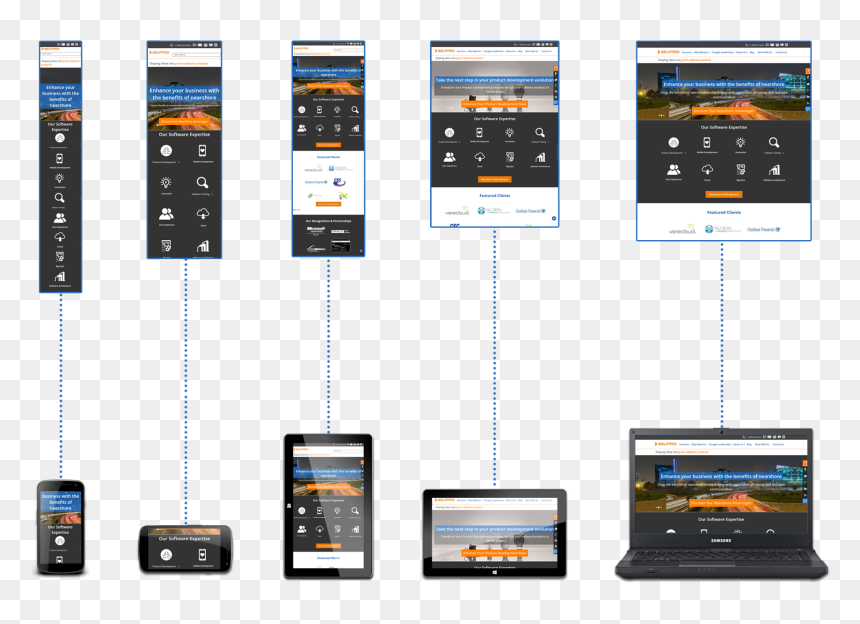 Website Adapted To Different Window Sizes - Iphone, HD Png Download - responsive website png