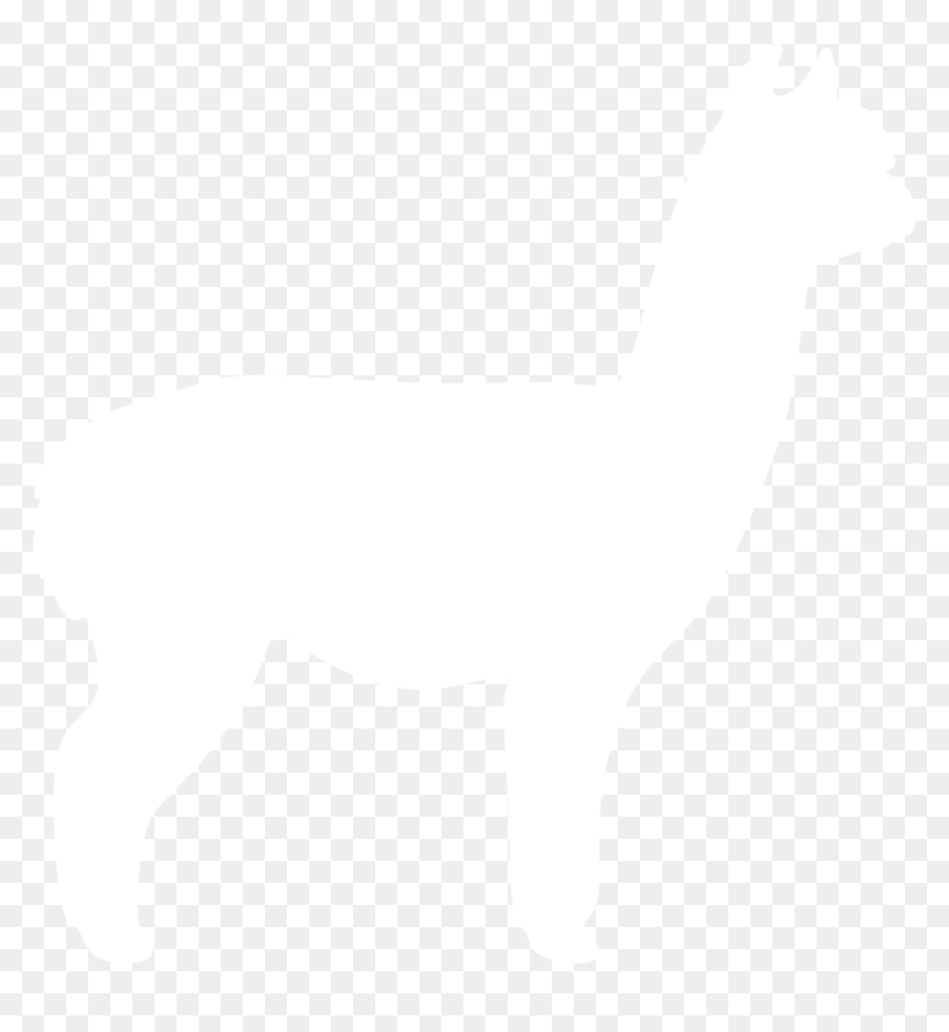 Alpaca Silhouette By Paperlightbox - Alpaca White Silhouette Png, Transparent Png - alpaca png