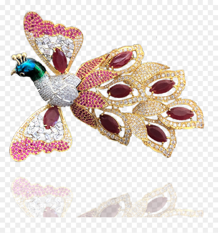 Customise & Buy Peacock Pendant Designs Online - Crystal, HD Png Download - indian jewellery png
