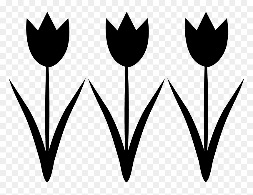 Tulip Clipart Black And White, HD Png Download - tulip png