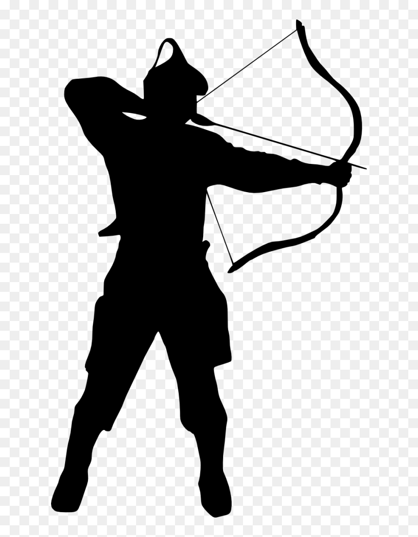 Silhouette Clip Art - Black White Archer, HD Png Download - archer png