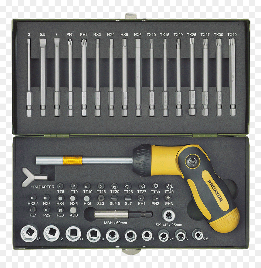 54 Piece Screwdriver Set With Foldable Ratchet Screwdriver"
 - Proxxon 23104, HD Png Download - screwdriver png