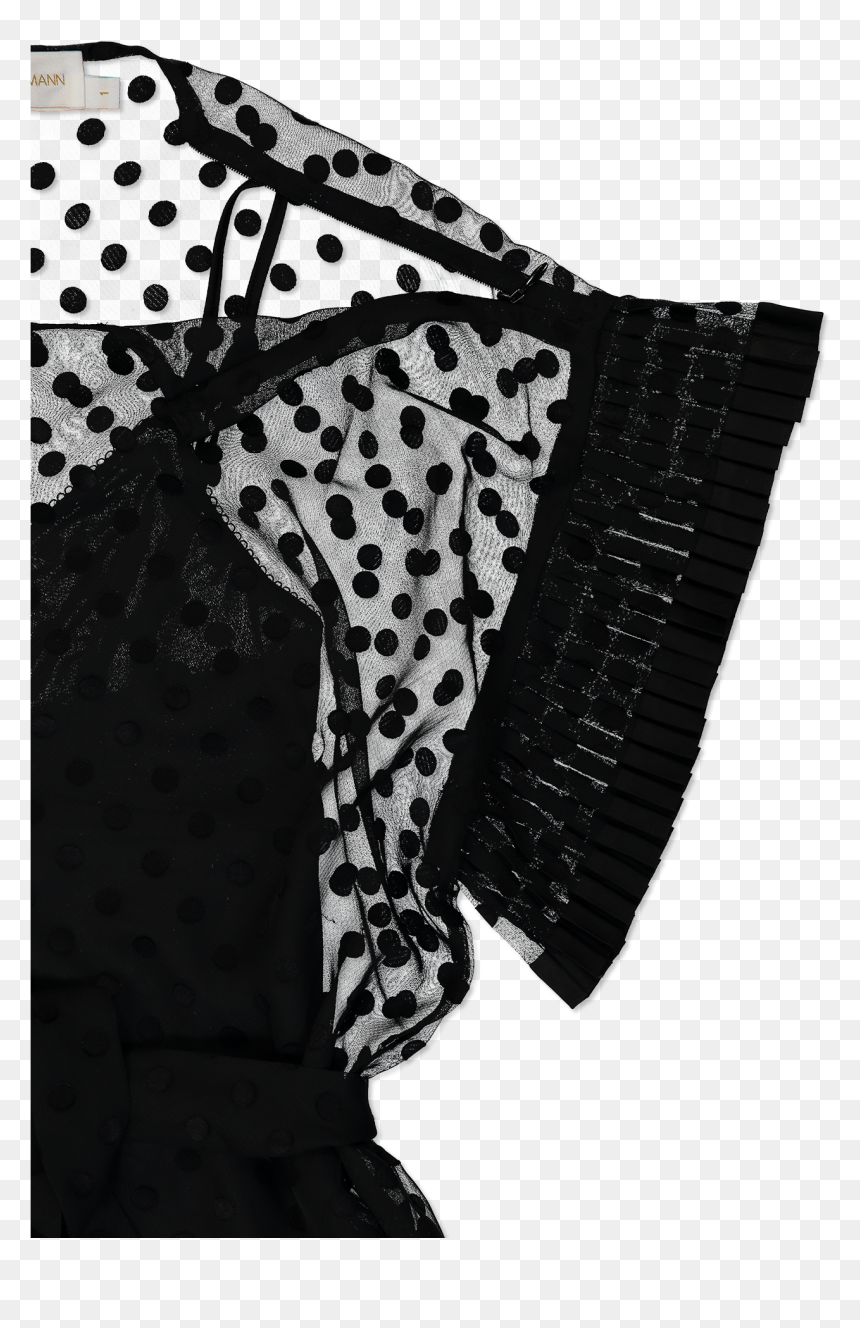 Pleated Tier Smock Dress Black - Panties, HD Png Download - black dot png