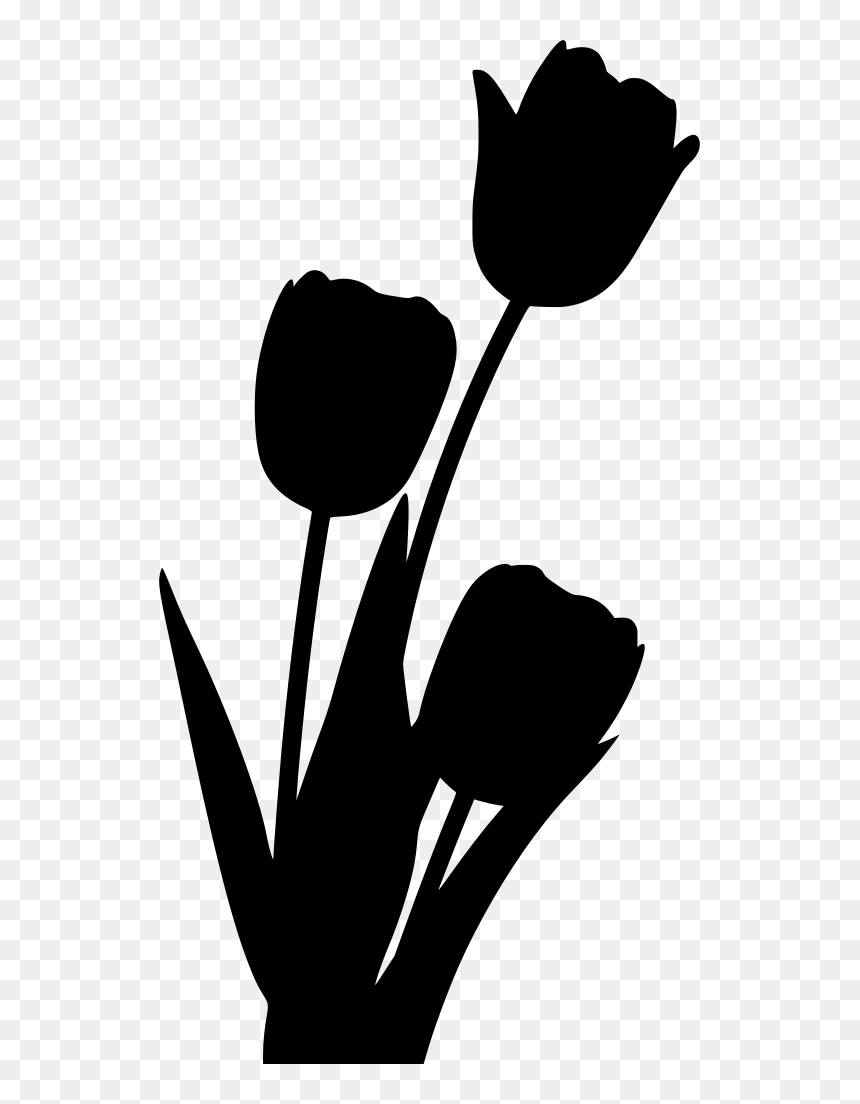 Flowers Png Silhouette, Transparent Png - tulip png