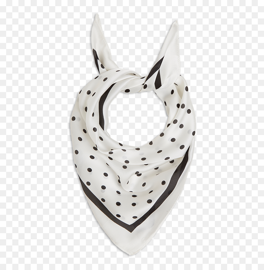 Satin Scarf With Dots Black - Scarf, HD Png Download - black dot png