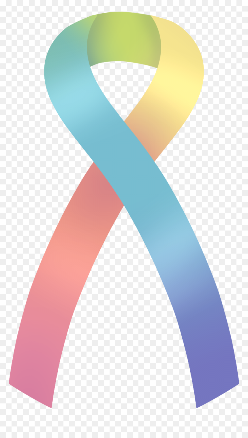 Rainbow Ribbon For Autism Pastel - Rainbow Autism Ribbon Hd, HD Png Download - pastel png