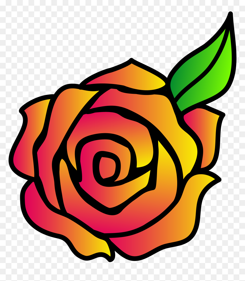 Transparent Hybrid Clipart - Color Pictures Of Roses To Draw, HD Png Download - beauty and the beast rose png