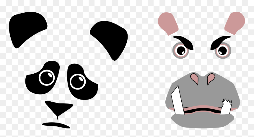 Panda & Hippo Clip Arts - Friends Forever Bff Panda, HD Png Download - hippo png