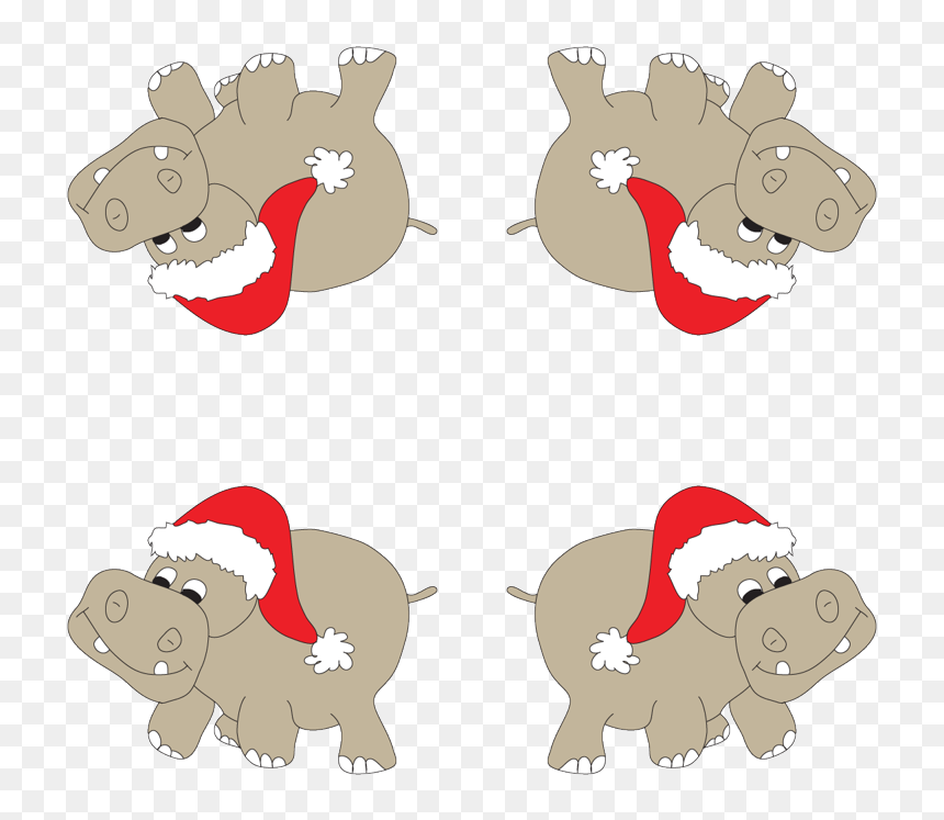 Hippopotamus For Christmas Png , Png Download - Cartoon Hippos At Christmas, Transparent Png - hippo png