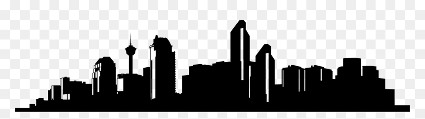 Calgary City Skyline Black And White, HD Png Download - houston skyline png