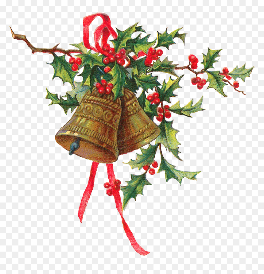 Printable Christmas Image - Png Transparent Holly Bells Png, Png Download - christmas holly png