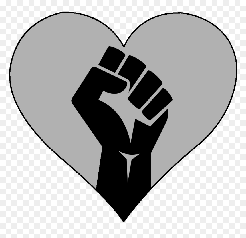 Fist Black Power, HD Png Download - silver heart png
