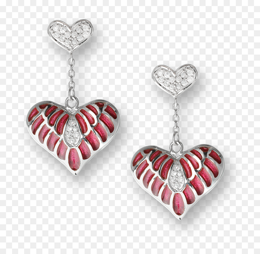 Earrings, HD Png Download - silver heart png