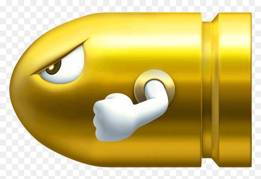 Golden Bullet Bill, HD Png Download - mario coins png
