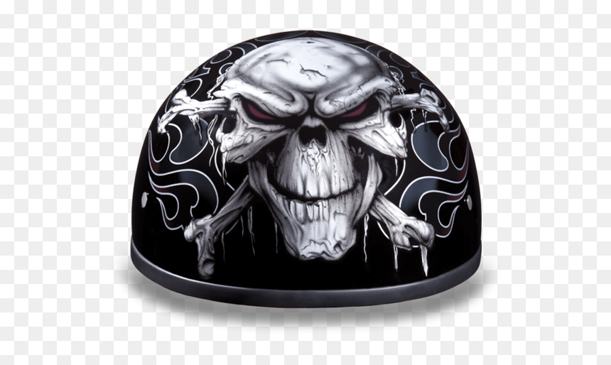 1 2 Shell Motorcycle Helmets, HD Png Download - skull and cross bones png
