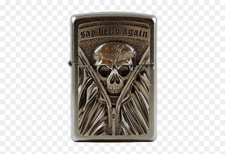 Skull Zippo Lighter Png, Transparent Png - skull and cross bones png
