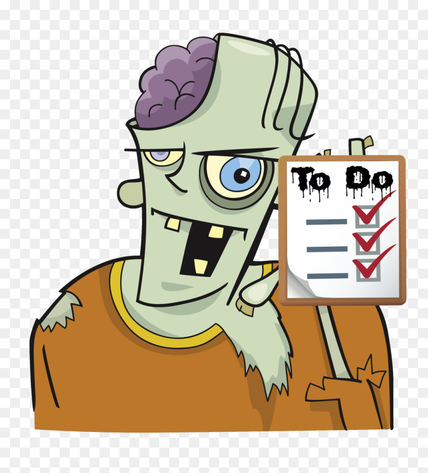 Funny Zombie Cartoon, HD Png Download - zombie head png