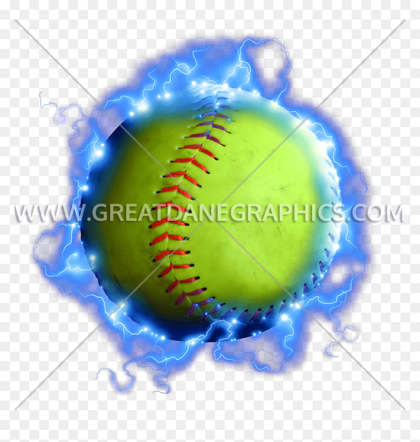 Softball With Lightning Bolts, HD Png Download - softball clipart png