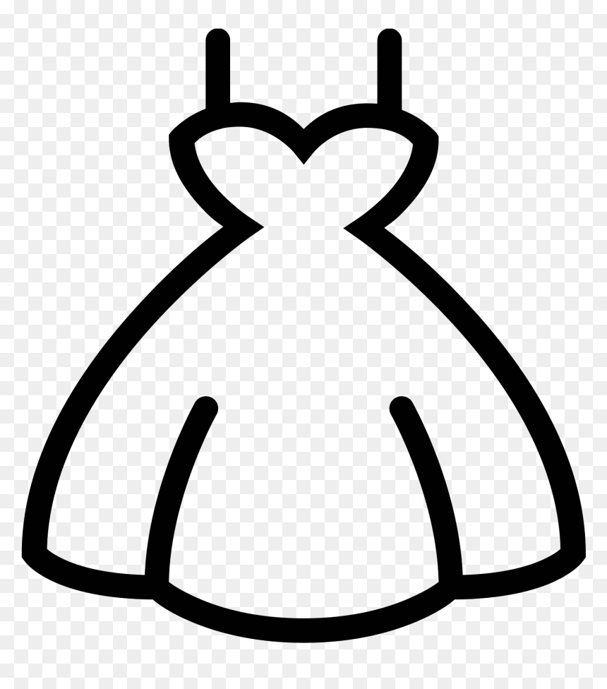Wedding Dress Icon Transparent, HD Png Download - white dress png