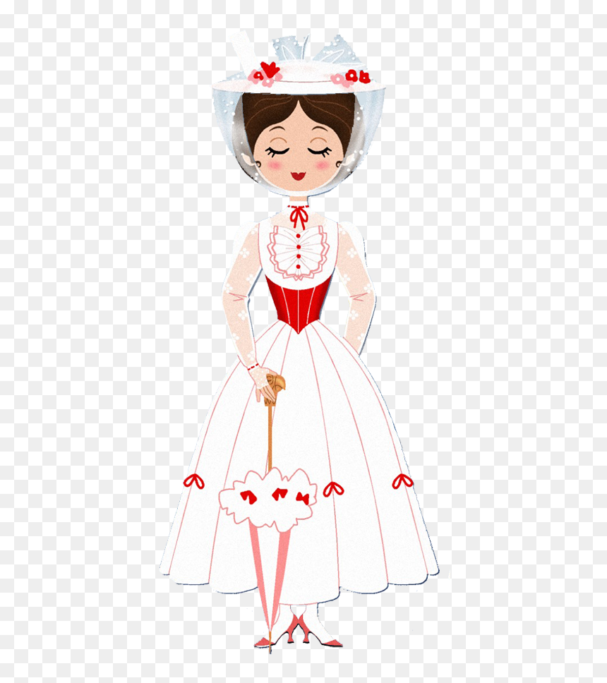 Clip Art Mary Poppins, HD Png Download - white dress png