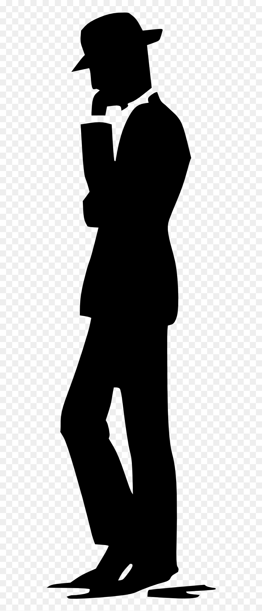 Man With Hat Silhouette Png, Transparent Png - vhv