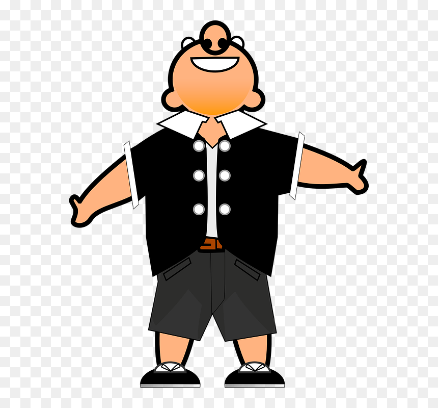 Happy Cartoon Man Png, Transparent Png - man in suit silhouette png