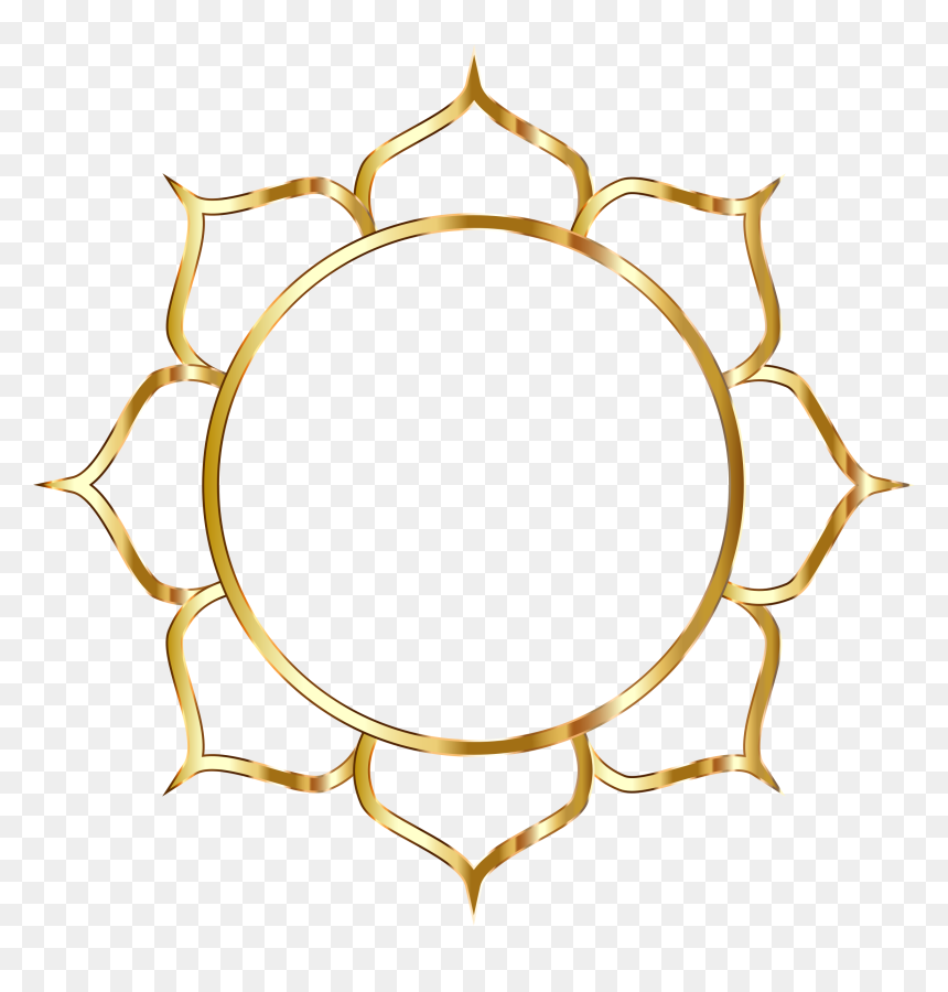 Gold Lotus Flower Line Art No Background Clip Arts - Transparent Background Ohm Sign Png, Png Download - gold line png