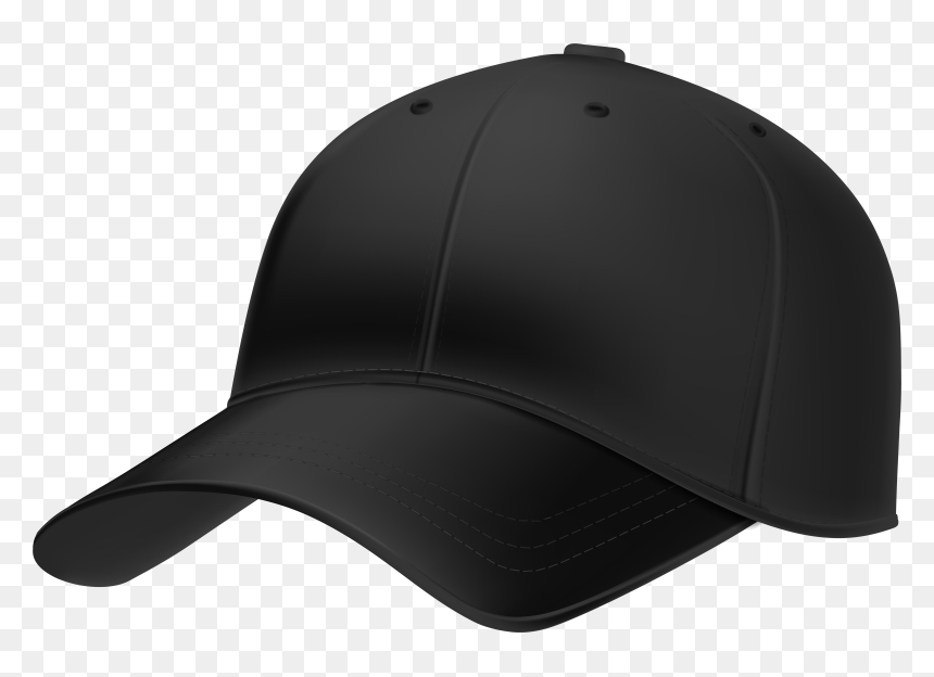 Black Baseball Cap Clipart - Baseball Cap, HD Png Download - baseball hat png