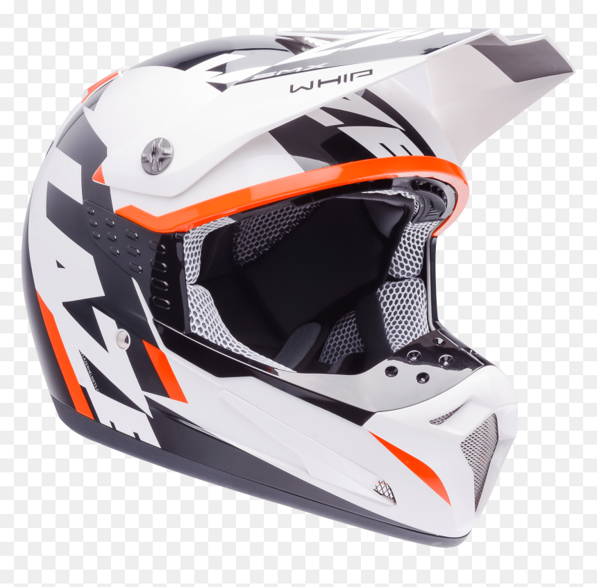 Motorcycle Helmet Lazer Smx Whip White Black Orange - Helmet Png Hd, Transparent Png - lazer png